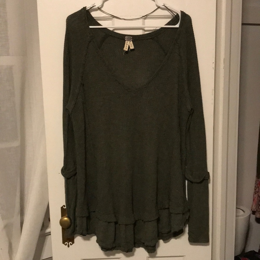 Free People Olive Green Long Sleeve